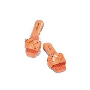 CAPE ROBBIN - WOMEN’S ORANGE WOVEN SANDALS - SIZE 7